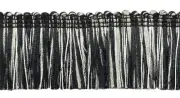 Black Silver Grey/1 3/4" Brush Fringe Trim/Cloudy Night Sky/Sold by the Yard