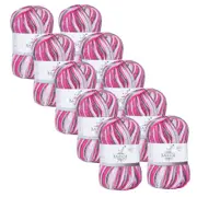 10x Malli Blend Basic Multi Colour 100g Acrylic/Polyester Yarn Cherry Ripe