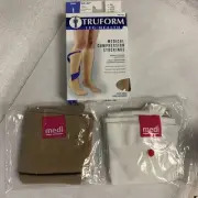 Truform Below Knee Closed Toe Compression Stockings Large -8865 & 2 pair MEDI