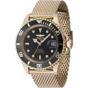 Invicta Men's Watch Pro Diver Automatic Black Dial Yellow Gold Bracelet 47722