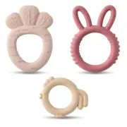 Easter Silicone Teethers for Babies - 2Pcs Bunny Chick Carrot Infant Teething...