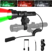 Brinyte T28 LED Zoomable Hunting Light, 3 Color in 1(Red,Green,White) Predato...