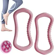 Pilates Ring for Leg Calves, 2PCS Gymnastic Rings Calf Yoga Circles, Fitness Sport Magic Training Circle for Back and Leg, Clamp Calf Assister for Home Gym Exercise Fitness, Resistance Support