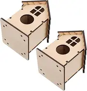 2pcs Wooden Bird Nest for Parrots and Birds for Comfortable Living and Sleeping Space Safe and Durable Wooden Design