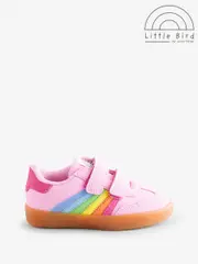 Little Bird by Jools Oliver Multi Younger Gum Sole Trainers with Rainbow Stripe (AK0700) | $39 - $45