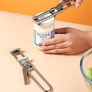 1pc Adjustable Jar Opener Lid Opener Multifunctional Stainless Steel Manual Can Opener Easy Grip Jar Can Opener Kitchen Accessory for Weak Hands Ideal for Hom
