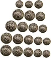 DOITOOL 50pcs Vintage Brass Buttons Metal Sewing Buttons for Clothing DIY Projects