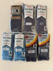 Lot of 7 Paks Mixed Latch HookRug Yarn Pre-Cut Acrylic BLUES