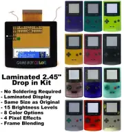 Game Boy Color Laminated IPS Backlight NO SOLDER 2.45 Drop in Kit - Gameboy GBC