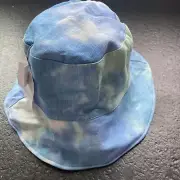 New Lulla Collection Bindya Bucket Hat Womens Tie Dye Print Blue Green Norstrom