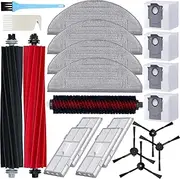 [Qygba] S8 Pro Ultra Accessories for Roborock S8 Pro Ultra, Replacement Parts for S8 Pro Ultra, Accessory Set with 2 Main Brushes, 4 Wipes, 4 HEPA Filters, 4 Side Brush, 1 Cleaning Brush, 4 Dust Bags