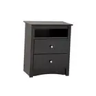 Sonoma 2 Drawer Nightstand: Elegant Bedroom Furniture, Bedside Table Black