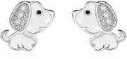 MAYJAI Diamond-encrusted zircon cute puppy drip glue earrings fresh sweet jewellery