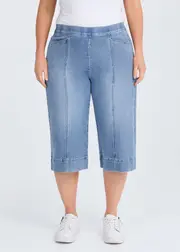 [Virtuelle] Taking Shape Cotton Cool Jade Bermuda Short Size 16 in Light Blue Denim - Plus Size Women's Clothing Light Blue Denim