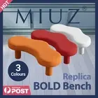 MIUZ Nordic Bench Stool Wooden Padded Seat Living Room Entryway Furniture