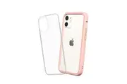RhinoShield iPhone 12 Mini Case MOD NX with Rim, Button, Frame, Clear Back Plate Blush Pink