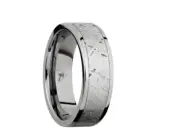 Band & Vow 5mm of meteorite inlay titanium men's ring RARE real METEORITE!! 8.5