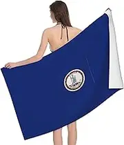 VPPUR Virginia State Flag Print Camping Bath Towel 52 x 32 in Soft Highly Absorbent Quick Dry Towels for Bathroom