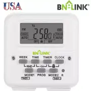 7 Day Heavy Duty Digital Programmable Timer 2Independently Plug-in Outlet Switch