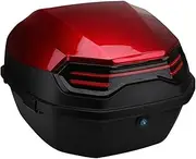Motorcycle Tail Box Scooter Boots Trunk Solid Case Full Helmet Storage Organizer Luggage Box Tail Box Back(Red)