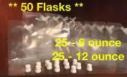 50 Plastic Flask pack 6 & 12oz Cruises Runners Rum Wine Cruise Concert Flasks