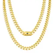 10k Yellow Gold Royal Monaco Miami Cuban Link 7.5mm Chain Womens Necklace 18"