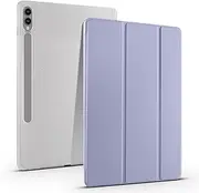 Clear Tablet Case Compatible with Samsung Galaxy Tab A8 (2021) 10.5inch SM-X200/X205U,TPU Slim Cover Auto Wake/Sleep Smart Lightweight Protective Case w/Pencil Holder Shockproof Cover.Purple