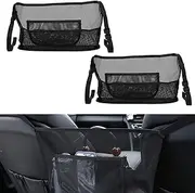 2Pcs Car Net Pocket Handbag Holder,Car Seat Handbag Net Pocket Holder,Car Net Pocket Handbag Mesh Holder,Car Net Pocket Handbag Holder,Car Mesh Handbag Holder,Car Storage Organizer Between Front Seat