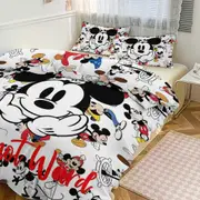 Bed Sheets g1 Mickey Print Bedding Set Pattern Duvet Cove Set 3 Pieces 1 Quilt Cover And 2 Pillowcases for Women Men Teens tq1 Bed Sheets