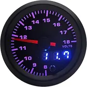 2" 52mm 7 Colors LED Car Auto Voltmeter 8-18 Volt Gauge Analog/Digital Dual Display Voltage Gauge Car Meter Voltmeter