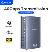 ORICO Thunderbolt 3 Docking Station 15 in1 USB-C Dock Dual 4K@60Hz DP1.4 Dock