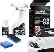 Car Headlight Repair Fluid,180ml Headlight Scratch Remover with Rag and Brush - Weatherproof Scratch-Resistant Cleaning Tool for Automobile Maintenance Refurbishment