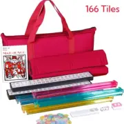 American Mahjong Set 166 Tiles Blue Paisley Bag 4 Pushers/Racks Western Mahjongg