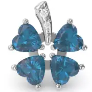 4 Leaf Clover Shamrock Lab Alexandrite Diamond Pendant In 14k Gold
