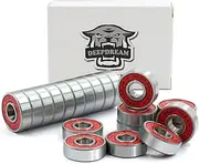 Premium 20Pcs 608rs Skateboard Bearings ABEC Chrome Steel Ball Bearing (8x22x7mm) for Longboard, Quad Skate - Double Rubber Sealed Miniature Deep Groove