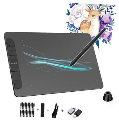 VK1060PRO V2 Drawing Tablet, 10 x 6 Inch Graphics Pen Tablet with 8 Shortcut