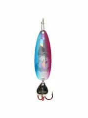 Clam Ribbon Leech Flutter Spoon 1/8 oz - Rainbow Holo - Ice Fishing
