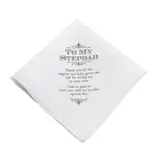 Father of the Bride Gift To My StepDad Wedding Present Handkerchief Hanky