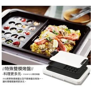 日本IRIS OHYAMA溫控電烤盤 WHP-012 雙控溫  平面烤盤＋章魚燒烤盤 75海