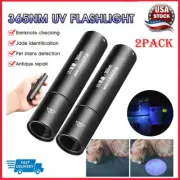 2PCS 365nm Ultraviolet Handheld Torch UV Flashlight Black Light Rechargeable US