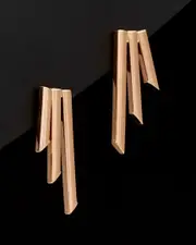14K Italian Rose Gold Graduated Triple Bar Earrings