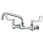 Kitchen Sink Faucet, Wall Mount Faucet 2 Handle with Swivel Spout 8" Center S...