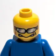Lego - Minifigure Head - Silver Sunglasses, Teeth
