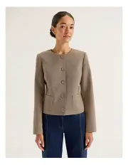 [REVIEW] Annie Check Jacket in Camel
