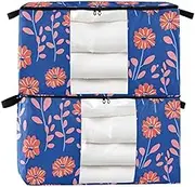 Yoogain 95 L zippered under bed storage drawers with Reinforced Handles, clear window organizer under bed for Clothing, Blanket, Bed Sheets, Pillows