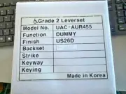 UAC AUR455 SINGLE DUMMY LEVER SET US26D (SEE AND COMPARE)