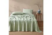 Natural Home Vintage Washed Hemp Linen Sheet Set Sage (Queen,King,Super King)