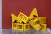 LEGO Parts Lot x (8) Ct~ Yellow Slope 45 2 x 1 with 2/3 Cutout ~ No 92946