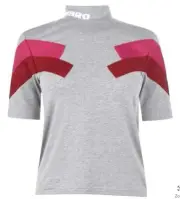 Umbro Chevron Crew T Shirt Tee Top Womens Ladies Grey/Pink Size UK 10 #REF10