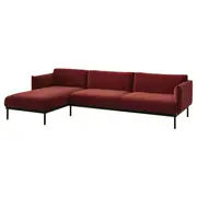 ÄPPLARYD 4-seat sofa with chaise longue, Djuparp red/brown